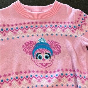 Pink Kids Sweater with Character Design